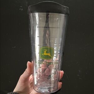 John Deere Green Logo Tumbler with Black Lid